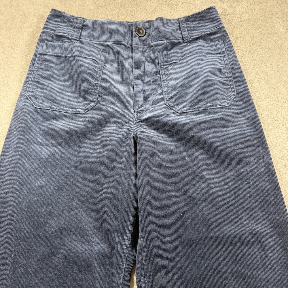 Maeve Anthropologie The Colette Pants Women 30 Navy Blue Corduroy Wide Leg - Picture 3 of 11